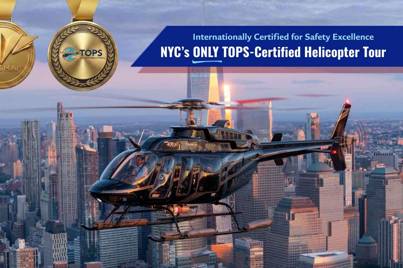 Desde Nueva Jersey: Excursión en helicóptero City Lights o Skyline