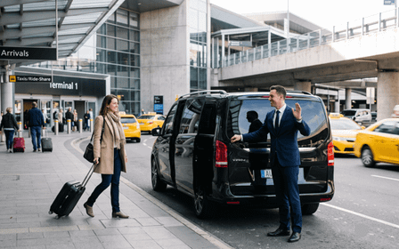 Traslado privado de ida y vuelta desde el aeropuerto JFK a tu hotel en Manhattan